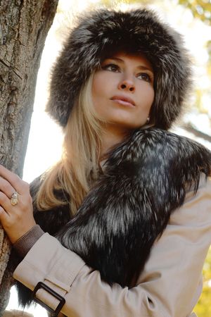 Silver fox collar and silver fox “Christina” type fur hat